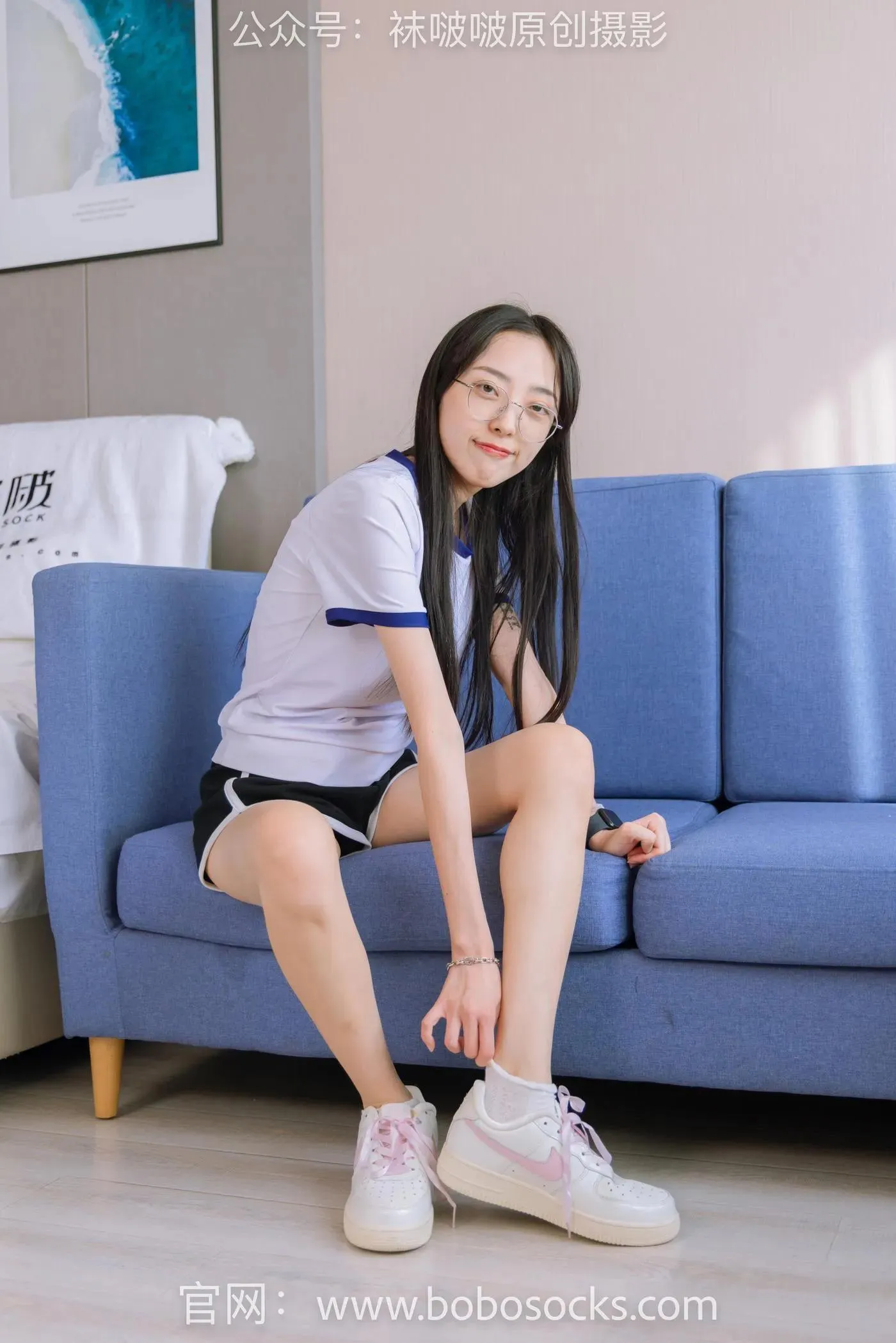[BoBoSocks袜啵啵]NO.147 稚予-空军一号板鞋、白棉袜、体操服 [139P]插图3